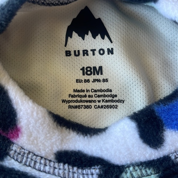 Burton 18 month leopard print fleece long sleeve shirt - Picture 7 of 8